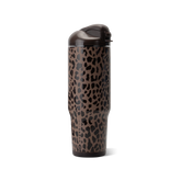 Ease2o 32oz | Compact Water Bottle with Straw & Chug Spout – Brown Leopard