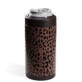 Can Cooler 16oz | 2-in-1 Insulated Tallboy Can Cooler, Screw-Top Lock – Brown Leopard