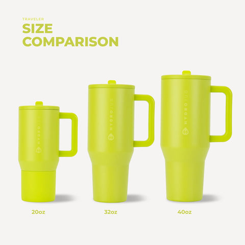 Traveler 20oz | Compact Insulated Tumbler with Handle – Lemon Lime