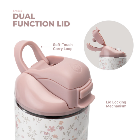 Ease2o 24oz | 2-in-1 Water Bottle with Soft Straw & Chug Spout – Magnolia