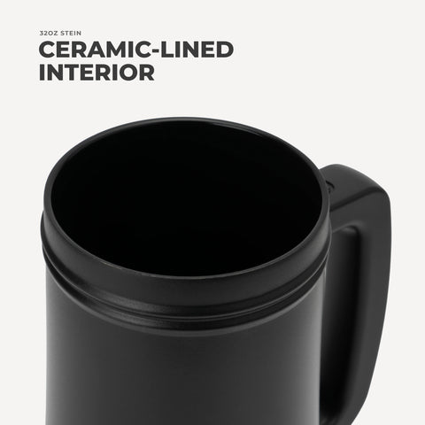 Stein 32oz | Ceramic-Lined Insulated Beer Stein – Black