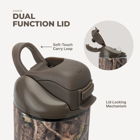 Ease2o 32oz | Compact Water Bottle with Straw & Chug Spout – Woodland