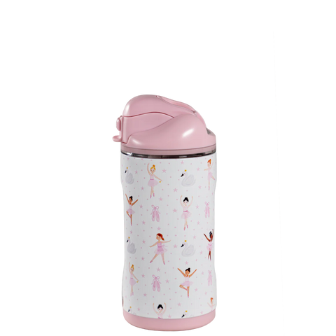 Ease2o 14oz | Leakproof 2-in-1 Kids Water Bottle with Straw & Chug Spout – Ballerina