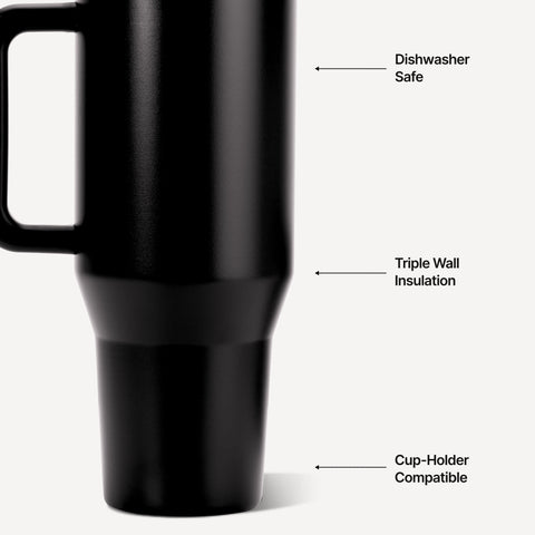 Traveler 40oz | All-Day Insulated Tumbler with Handle – Black
