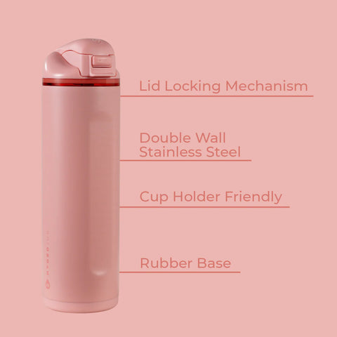 Ease2o 24oz | 2-in-1 Water Bottle with Soft Straw & Chug Spout – Tulip