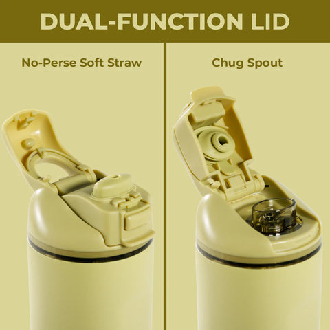 Ease2o 32oz | Compact Water Bottle with Straw & Chug Spout – Olive