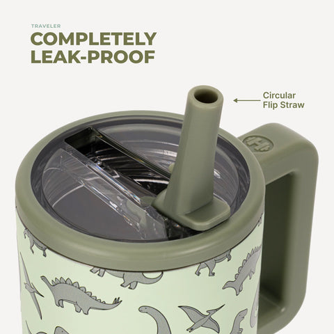 Traveler 20oz | Leakproof Kids Tumbler with Handle – Dinosaur