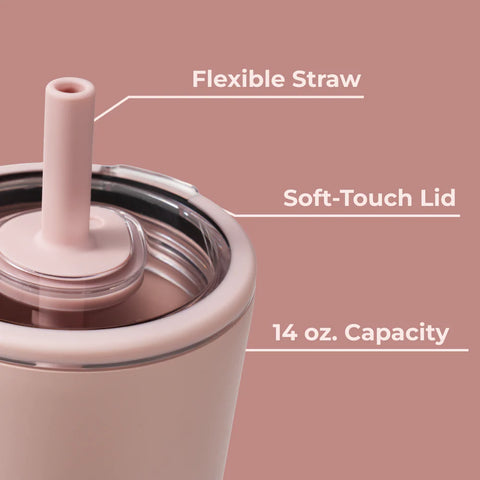Everyday Tumbler 14oz | Ceramic-Lined Spill-Free Kids Tumbler – Dusty Rose