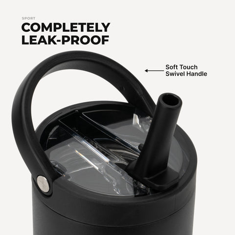 Sport 40oz | Large Leakproof Insulated Water Bottle – Black
