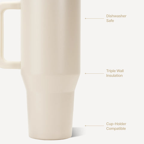 Traveler 40oz | All-Day Insulated Tumbler with Handle – Cream