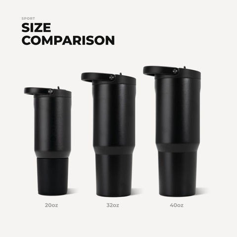 Sport 40oz | Large Leakproof Insulated Water Bottle – Black