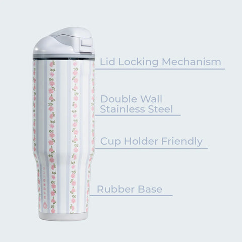 Ease2o 32oz | Compact Water Bottle with Straw & Chug Spout – Primrose