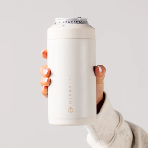 Can Cooler 16oz | 2-in-1 Insulated Tallboy Can Cooler, Screw-Top Lock – Linen