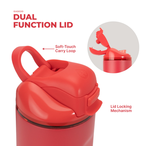 Ease2o 24oz | 2-in-1 Water Bottle with Soft Straw & Chug Spout – Fruit Punch