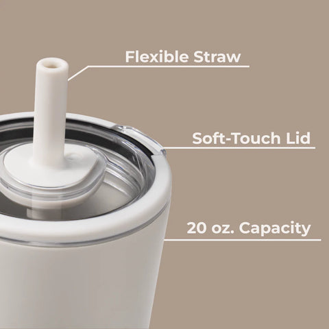Everyday Tumbler 20oz | Ceramic-Lined Insulated Tumbler with Straw – Linen