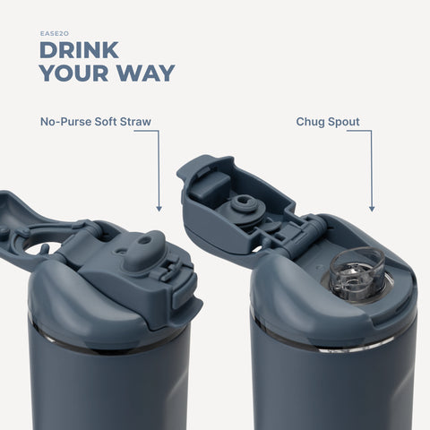 Ease2o 40oz | Dual-Function Water Bottle with Straw & Chug Spout – Cascade