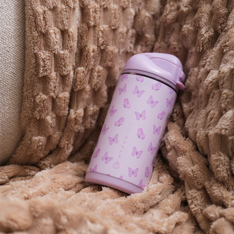 Ease2o 14oz | Leakproof 2-in-1 Kids Water Bottle with Straw & Chug Spout – Flutter