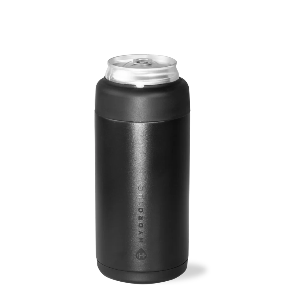 Slim Can Cooler 12oz | Insulated Stainless Steel Skinny Can Holder – Black