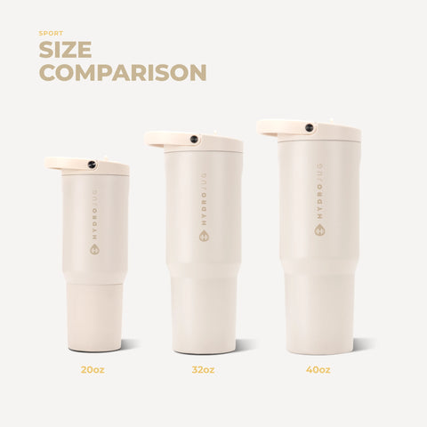 Sport 20oz | Insulated Water Bottle, Leakproof Flip Straw – Cream