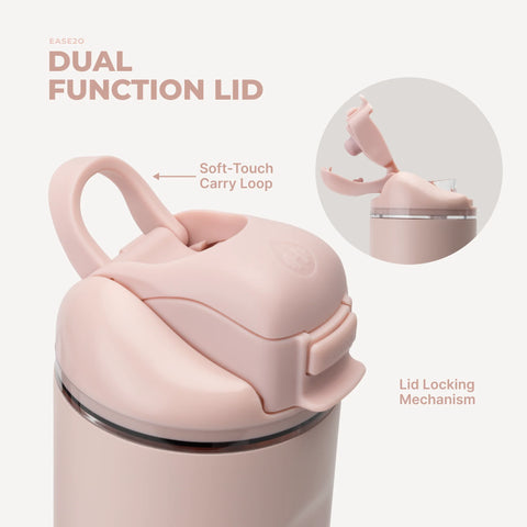 Ease2o 40oz | Dual-Function Water Bottle with Straw & Chug Spout – Dusty Rose