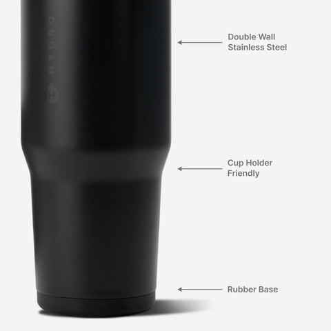 Ease2o 32oz | Compact Water Bottle with Straw & Chug Spout – Black