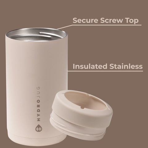 Can Cooler 16oz | 2-in-1 Insulated Tallboy Can Cooler, Screw-Top Lock – Dune