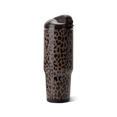 Ease2o 40oz | Dual-Function Water Bottle with Straw & Chug Spout – Brown Leopard