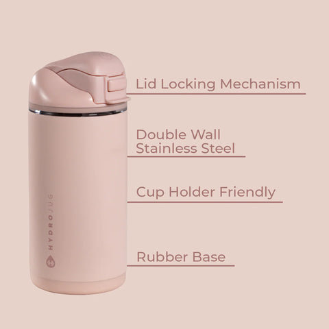 Ease2o 14oz | Leakproof 2-in-1 Kids Water Bottle with Straw & Chug Spout – Dusty Rose