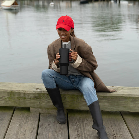 Traveler 32oz | Leakproof Insulated Tumbler with Handle – Black
