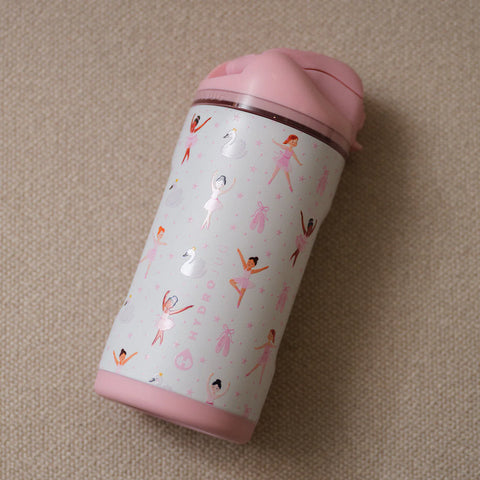 Ease2o 14oz | Leakproof 2-in-1 Kids Water Bottle with Straw & Chug Spout – Ballerina