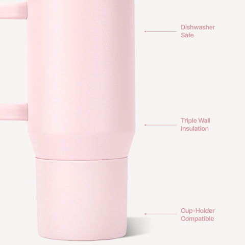 Traveler 20oz | Compact Insulated Tumbler with Handle – Pink Sand
