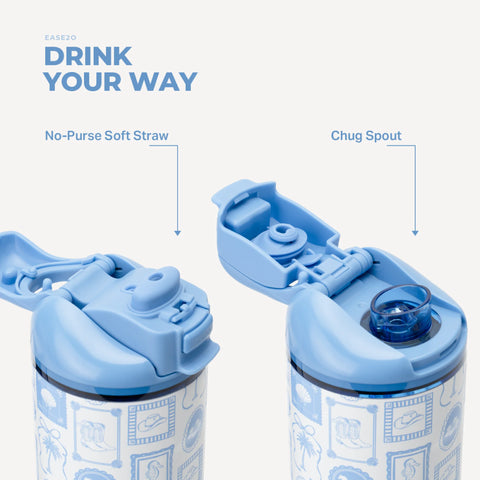 Ease2o 24oz | 2-in-1 Water Bottle with Soft Straw & Chug Spout – Coastal Cowgirl