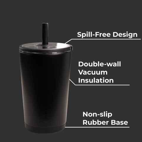Everyday Tumbler 14oz | Ceramic-Lined Spill-Free Kids Tumbler – Black