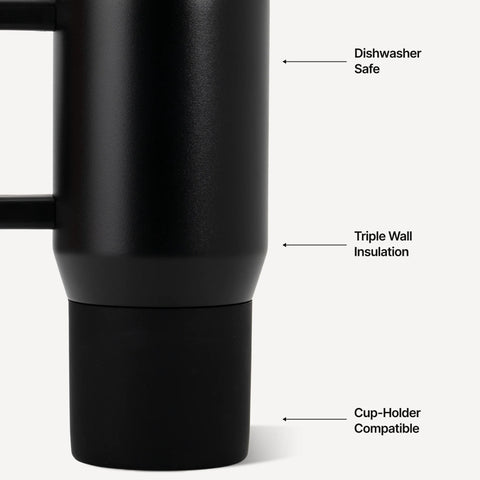 Coffee Traveler 20oz | Ceramic-Lined Insulated Travel Mug – Black