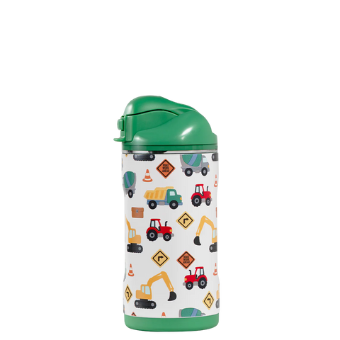 Ease2o 14oz | Leakproof 2-in-1 Kids Water Bottle, Straw & Chug Spout – Under Construction