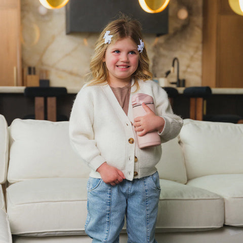 Ease2o 14oz | Leakproof 2-in-1 Kids Water Bottle with Straw & Chug Spout – Dusty Rose