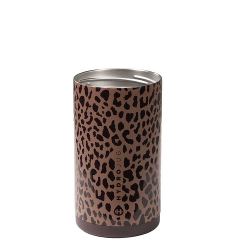 Can Cooler 16oz | 2-in-1 Insulated Tallboy Can Cooler, Screw-Top Lock – Brown Leopard