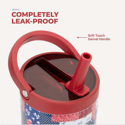 Sport 32oz | Leakproof Insulated Water Bottle, Workout & Hike – Quilted Americana