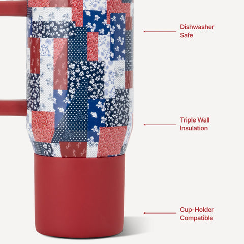 Traveler 20oz | Compact Insulated Tumbler with Handle – Quilted Americana