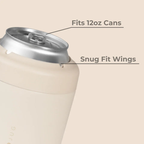 Can Cooler 12oz | 2-in-1 Insulated Standard Can Cooler, Screw-Top Lock – Cream