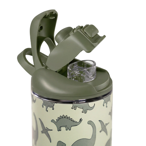 Ease2o 14oz | Leakproof 2-in-1 Kids Water Bottle with Straw & Chug Spout – Dinosaur