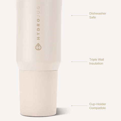 Sport 20oz | Insulated Water Bottle, Leakproof Flip Straw – Cream