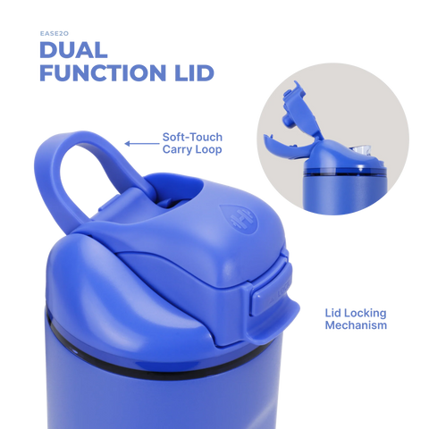 Ease2o 24oz | 2-in-1 Water Bottle with Soft Straw & Chug Spout – Berry Pop