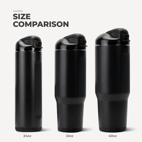 Ease2o 40oz | Dual-Function Water Bottle with Straw & Chug Spout – Black