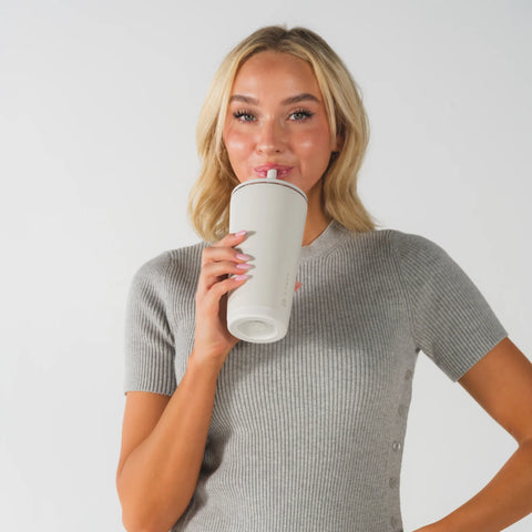 Everyday Tumbler 20oz | Ceramic-Lined Insulated Tumbler with Straw – Linen
