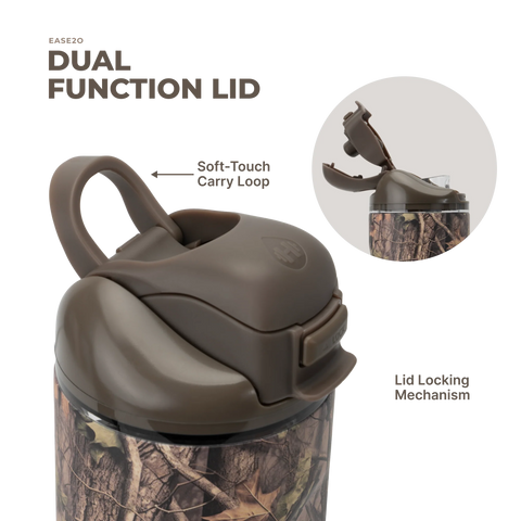 Ease2o 24oz | 2-in-1 Water Bottle with Soft Straw & Chug Spout – Woodland