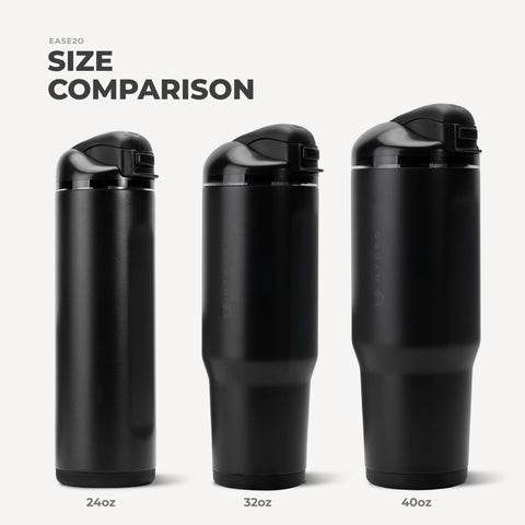 Ease2o 32oz | Compact Water Bottle with Straw & Chug Spout – Black