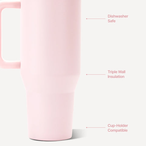 Traveler 40oz | All-Day Insulated Tumbler with Handle – Pink Sand