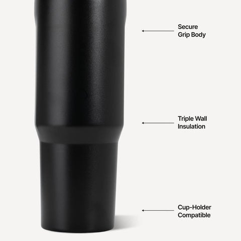 Sport 40oz | Large Leakproof Insulated Water Bottle – Black