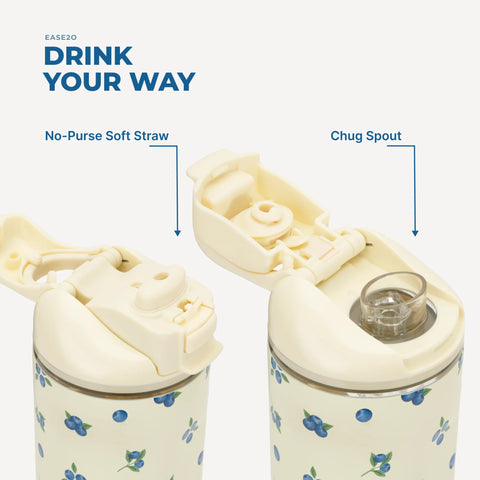 Ease2o 24oz | 2-in-1 Water Bottle with Soft Straw & Chug Spout – Freshly Pick'd